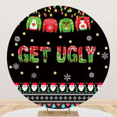 Lofaris Get Ugly Sweater Theme Happy Birthday Circle Backdrop